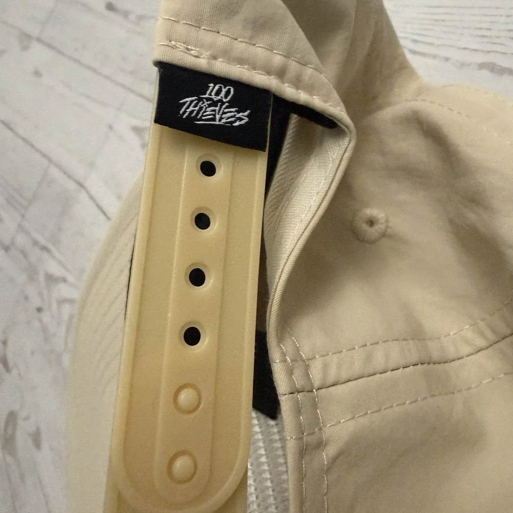 100 Thieves Baseball Hat Cap Foundations Nylon‎ Snapback Unstructured Dad Beige